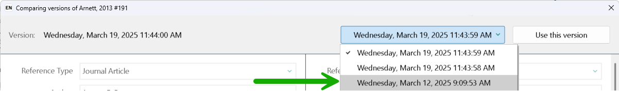 Image of the compare and restore online window